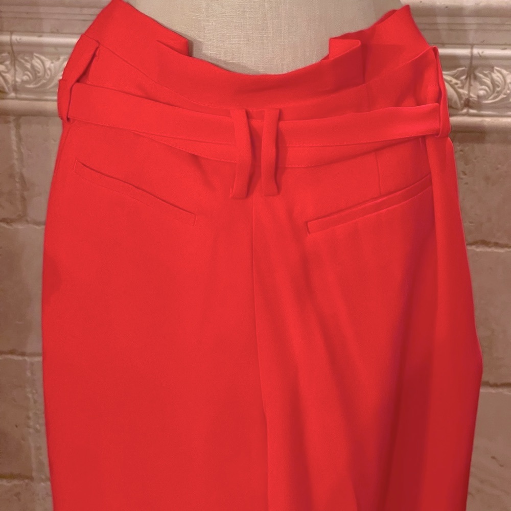 Boden Melina Paper Bag Waist Crop Red Pants - Picture 8 of 14